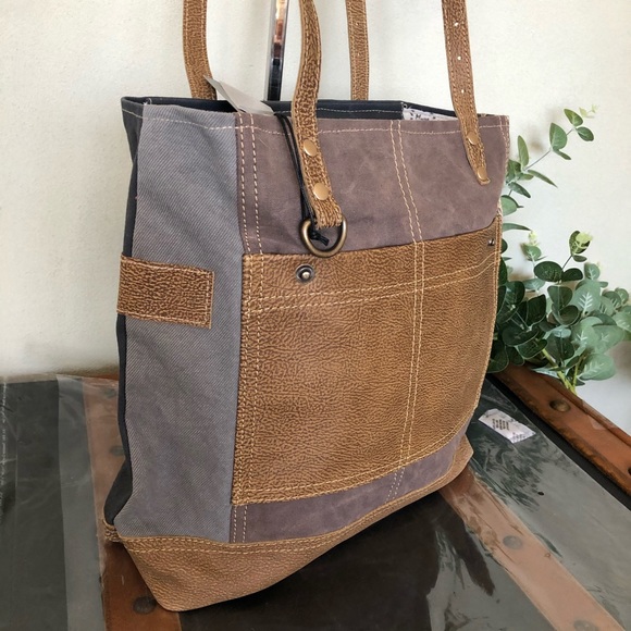 Myra Bag Side Floral Print Upcycled Canvas Tote - Picture 3 of 7